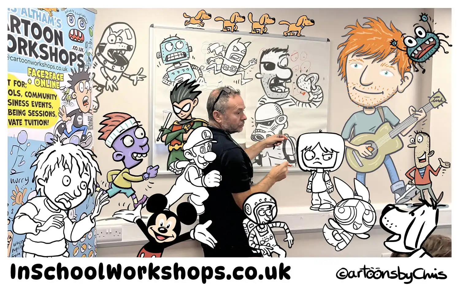 In School Workshops - Cartoon Drawing Lessons