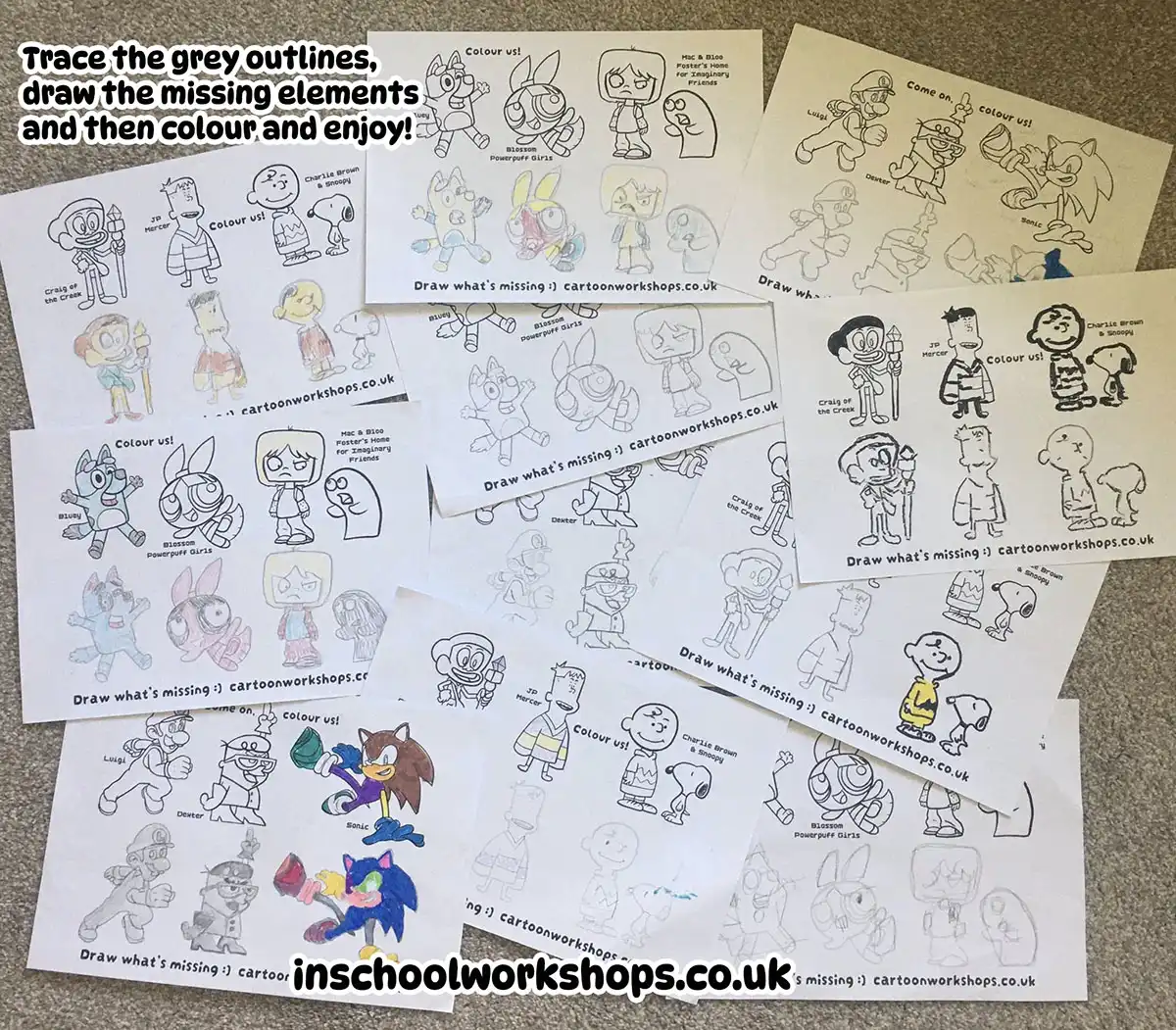 How to draw cartoons for in school workshops